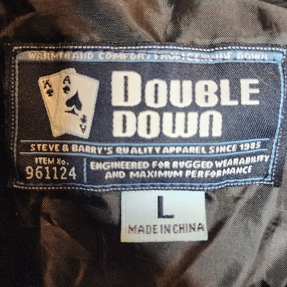 Double Down Black Down Puffer Coat Size Large Steve & Barry's - Picture 13 of 16